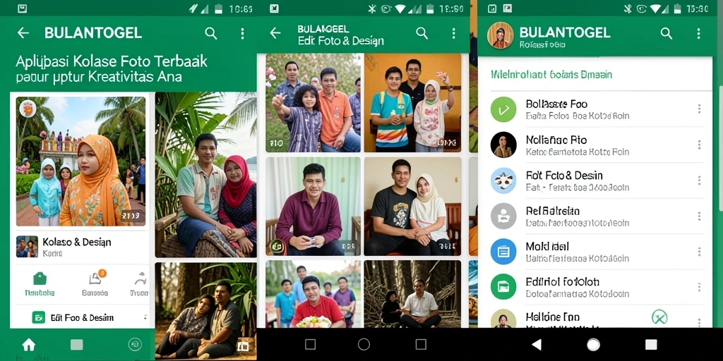 Tampilan antarmuka BULANTOGEL yang user-friendly untuk kolase foto.