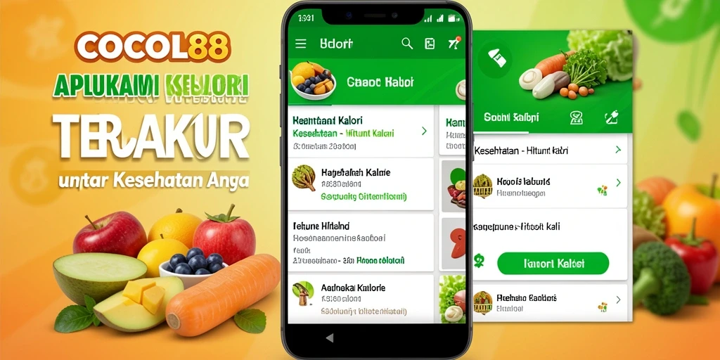 Tampilan antarmuka pengguna COCOL88 yang menarik dan informatif untuk hitung kalori.