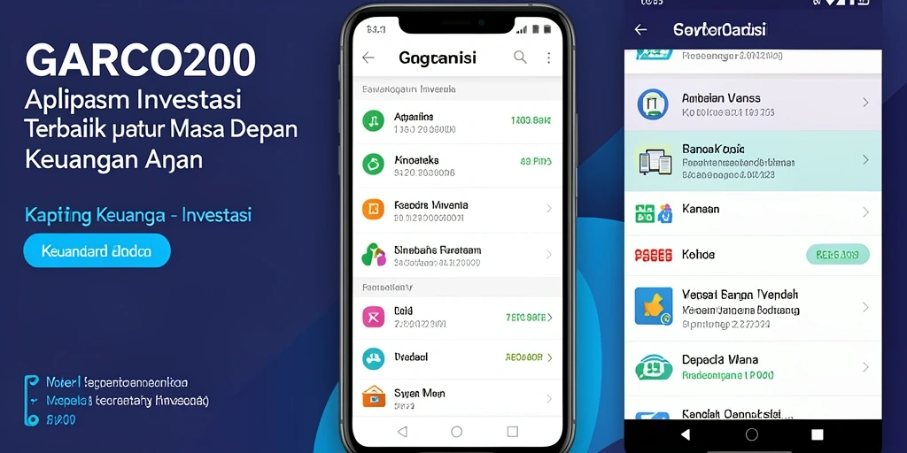 Tampilan antarmuka intuitif aplikasi GARCO200 untuk investasi.