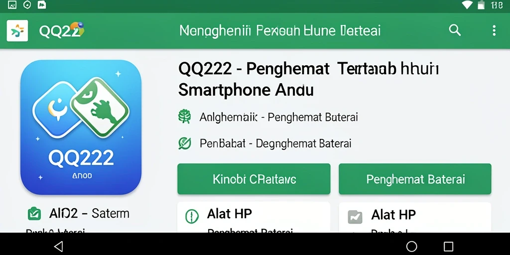 Screenshot QQ222 menampilkan antarmuka pengguna yang intuitif dan fitur penghemat baterai.