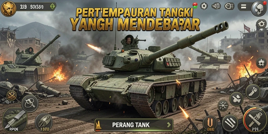 Tampilan antarmuka RPOK yang menarik dan fungsional saat bermain Perang Tank.