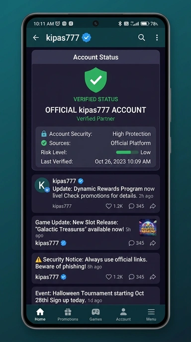 Tampilan kanal resmi kipas777